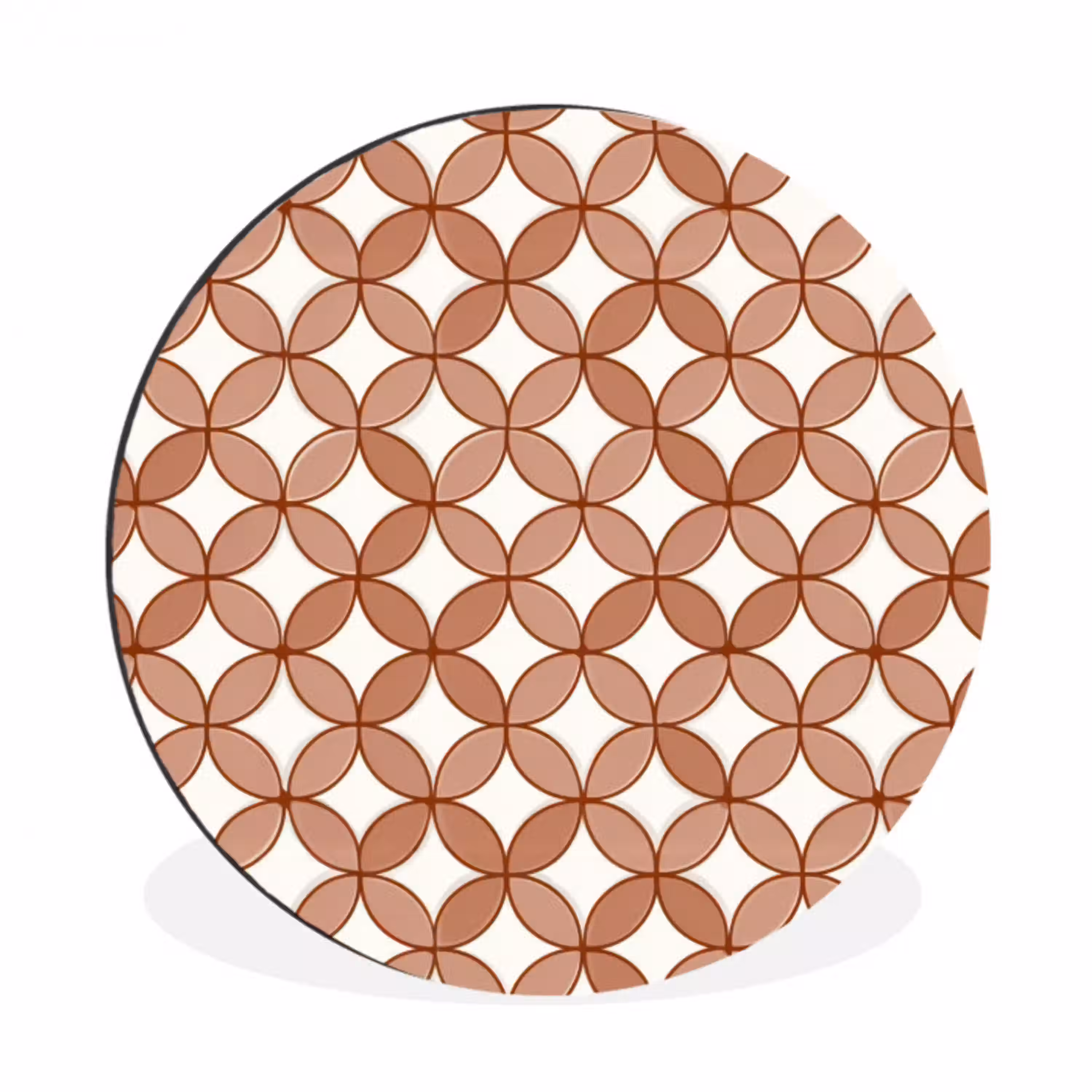 Geometrisch - Cirkels - Modern - Terracotta Wandcirkel aluminium klein 190 -3d