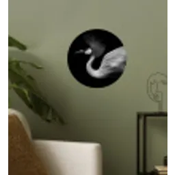 Kraanvogel - Zwart - Wit - Vogel - Dieren Wandcirkel behangsticker klein -sfeer2