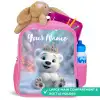 Ijsbeer - Kroon - Winter Kinderrugzak - Roze middel -inhoud_UK