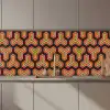 Goud - Rood - Patronen - Japans keuken achterwand 2 middel 871 zz_3dshopping