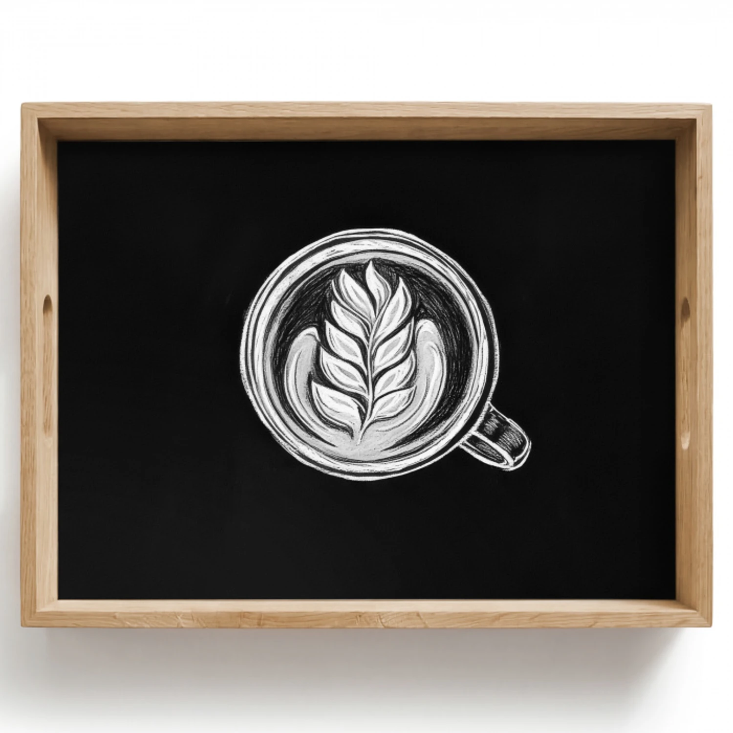 Krijttekening - Koffie - Latte art Dienblad Rechthoek middel -z3d_shopping