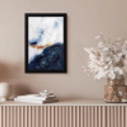 Abstract - Acryl - Blauw - Goud - Elegant fotolijst zwart zonder passe partout klein -sfeer5