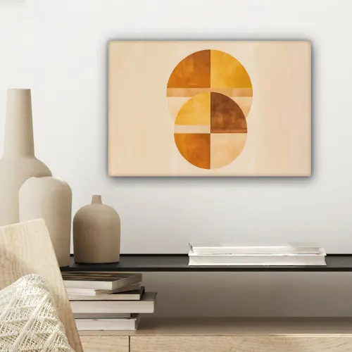 Cirkels - Geel - Minimalistisch canvas 2cm klein -sfeer6