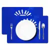 Zon - Gezicht - Penseelstructuur - Blauw Placemat vinyl groot -zzsfeer2_Kitchenyeah-website