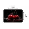 Kersen - Rood - Fruit - Water - Zwart Placemat vinyl groot -specs