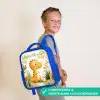 Dino - Voetbal - Oranje Kinderrugzak - Blauw middel -sfeer3_NL