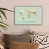 Wereldkaart - Realistisch - Kaart canvas 2cm klein -sfeer1
