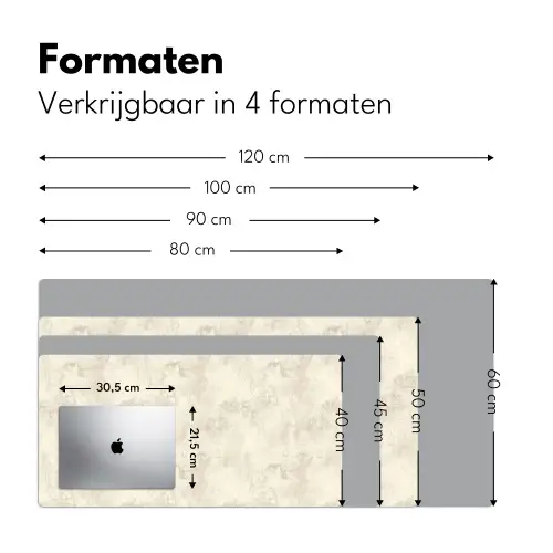 Patroon - Organisch - Beige Muismat XXL klein 681 -sfeer5