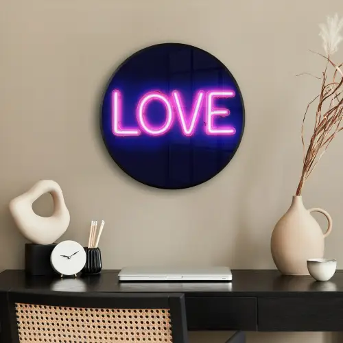 Neon - Love - Valentijn Fotolijst rond zonder passe partout klein -sfeer1
