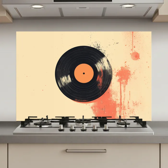 Vinylplaat - Zwart - Verfspatten - Retro keuken achterwand spatscherm klein -3d_website