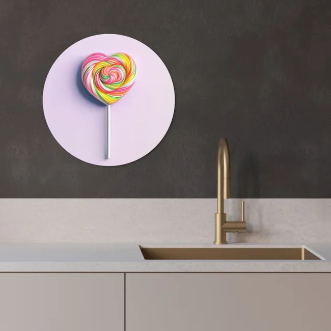 Hart - Lolly - Snoep KitchenYeah - Keuken - Wandcirkel Forex klein -sfeer1