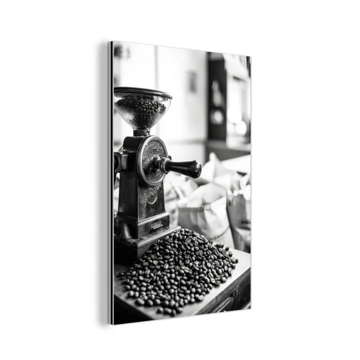 Koffiemolen - Gemalen - Vintage aluminium wit klein -3d