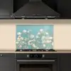 Stengels - Bloemen - Lucht - Wit keuken achterwand spatscherm klein -sfeer1
