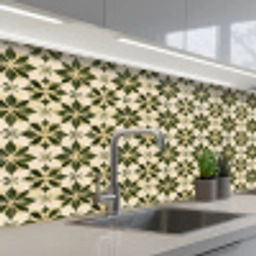 Tegel - Dessin - Groen keuken achterwand 2 middel 871 -3d_schuin