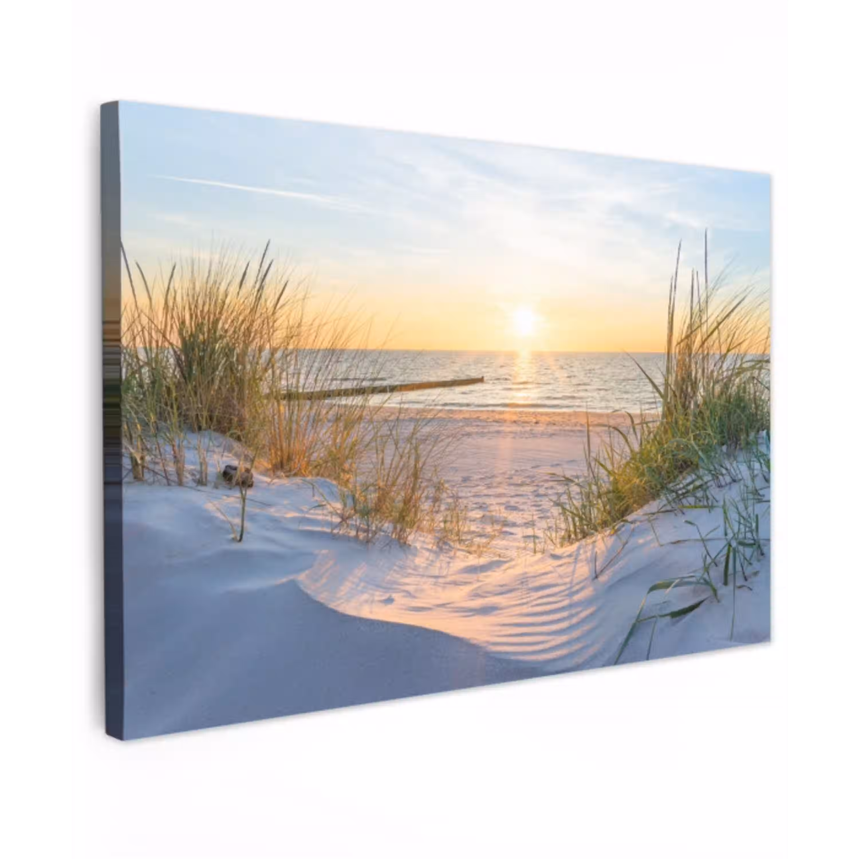 Zonsondergang aan Zee Tuinposter op houten frame 2 cm dik klein -3d