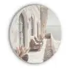 Terras - Stoelen - Strand - Beige Akoestische PET Vilt - Rond klein -3d