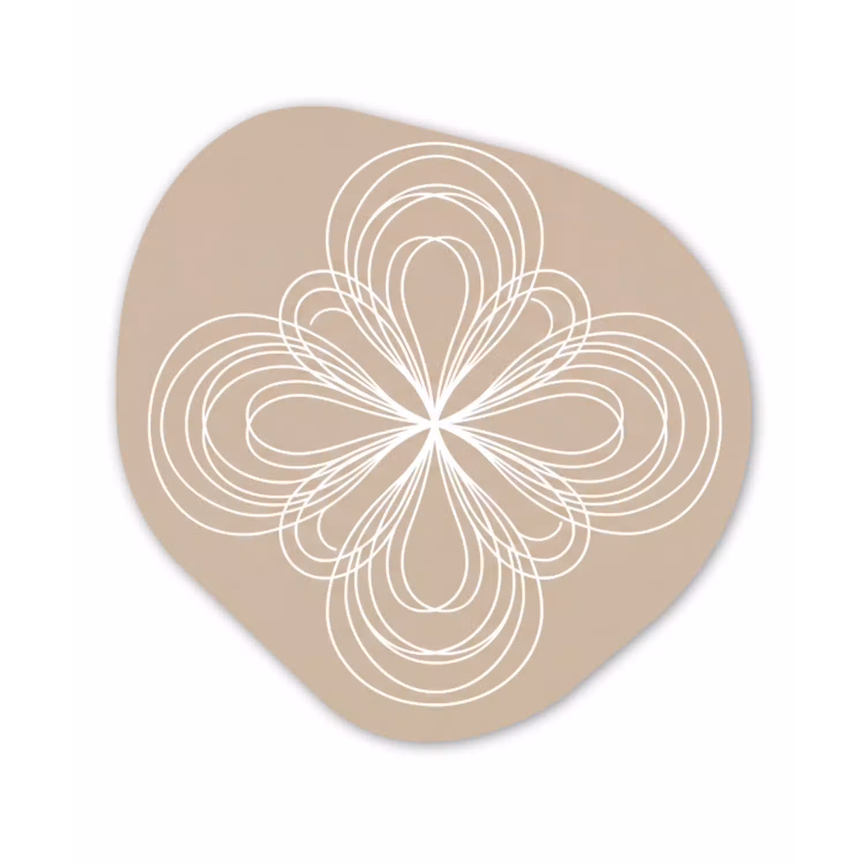 Patroon - Lijnen - Abstract - Minimalistisch - Beige Wandcirkel Organisch Plexiglas middel -3d