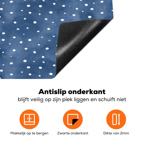 Frans - Citroen -  Stippen - Wit - Blauw Inductie beschermer vinyl 3mm klein 276 -zzzzzzz-td-onderkant