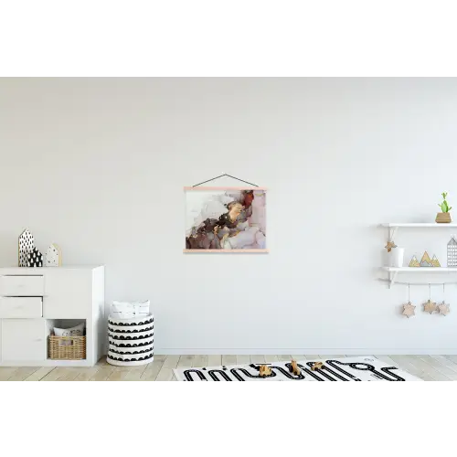 Rood - Marmer - Goud textielposter latten blank klein -kinderkamer