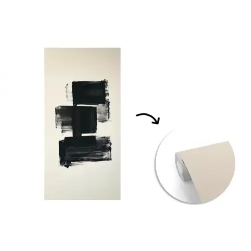 Rechthoeken - Penseelstreken - Abstract - Zwart fotobehang vinyl groot -3d