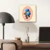 Bloemen - Blauw - Lijst - Bladeren aluminium wit klein -sfeer5