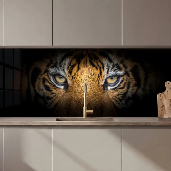 Tijger - Zwart - Dier keuken achterwand 2 middel zz_3dshopping