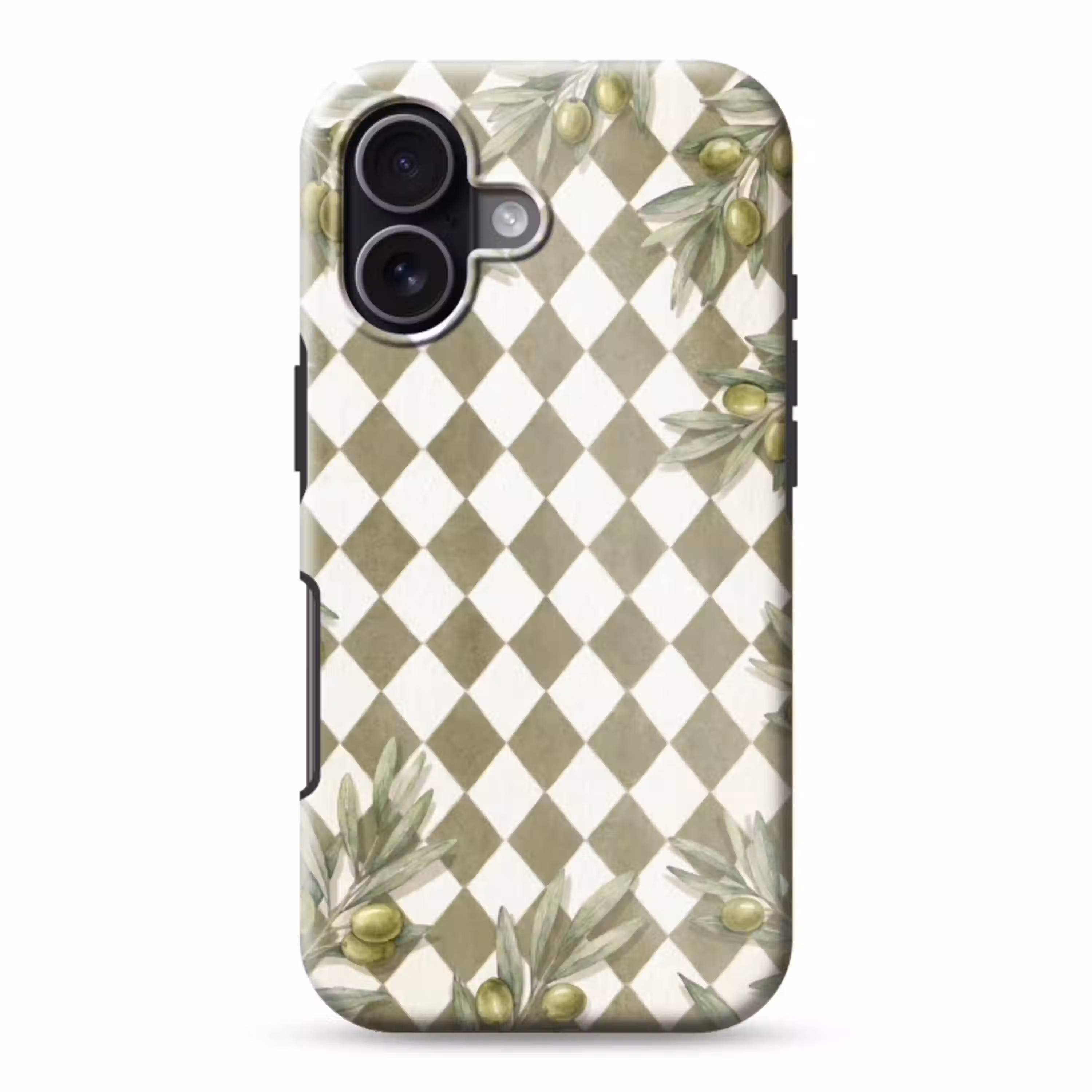Plant - Olijftakken - Waterverf - Mediterraan - Groen Toughcase MagSafe Apple iPhone 17 klein -3d