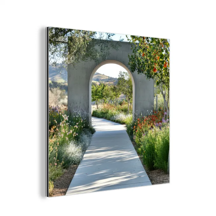 Doorkijk - Pad - Beton - Landschap aluminium wit klein -3d