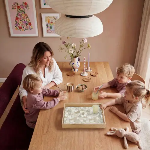 Mozaïek - Stenen - Beige Dienblad Rechthoek middel 911 -sfeer4