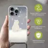 Ijsbeer - Sneeuw - Sterren - Blauw Hoesje iPhone 16 Pro Max met koord klein -sfeer2_NL