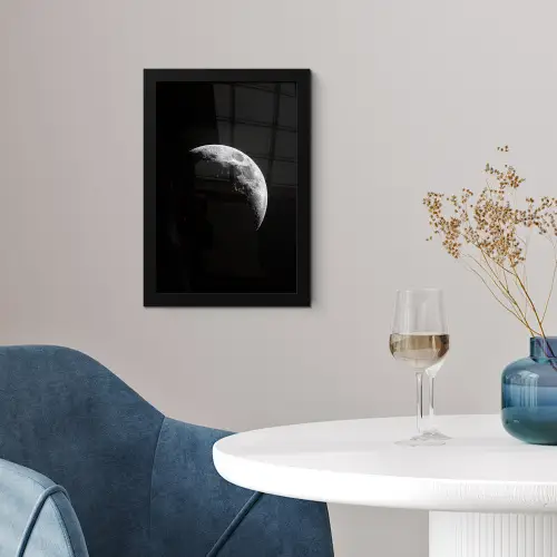 Maan - Hemel - Zwart - Schaduw fotolijst zwart zonder passe partout klein -sfeer4