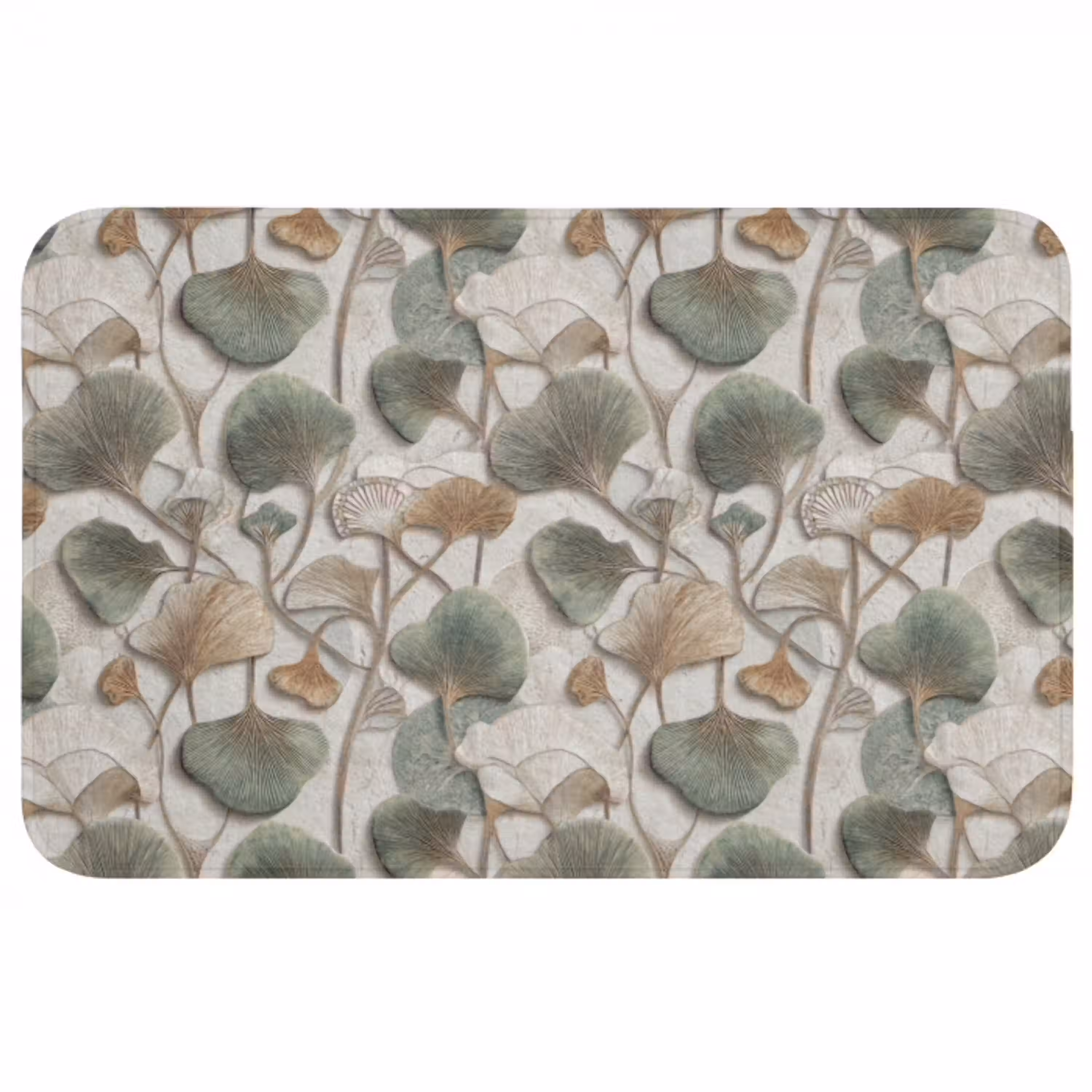 Elegant - Bladeren - Groen Badmat middel 997 -3d