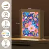 Bloemen - Blauw - Roze Light Box met kabel (Tafellamp) klein -USP_NL