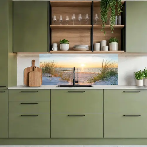 Strand - Zon - Duin - Gras - Zand - Horizon keuken achterwand 2 middel -sfeer3