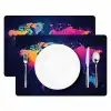 Wereldkaart - Kleurrijk - Graffiti Placemat vinyl groot -zzsfeer2_Kitchenyeah-website
