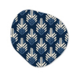 Modern - Patroon - Blauw Wandcirkel Organisch Aluminium middel 851 -3d