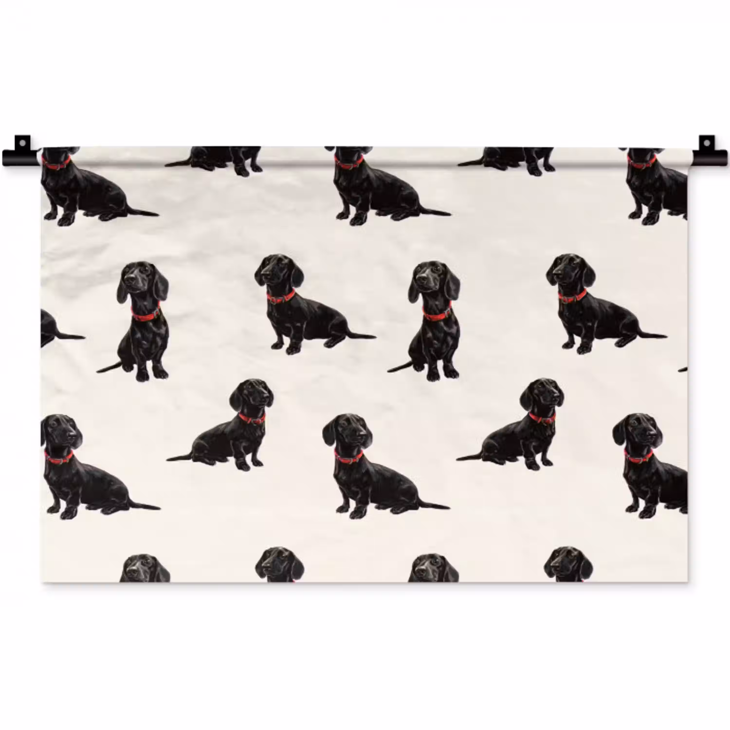 Hond - Patroon - Zwart Wandkleed katoen klein 269 -zz3d
