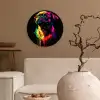 Puck - Hond - Verf - Kleuren Wandcirkel plexiglas klein -sfeer1
