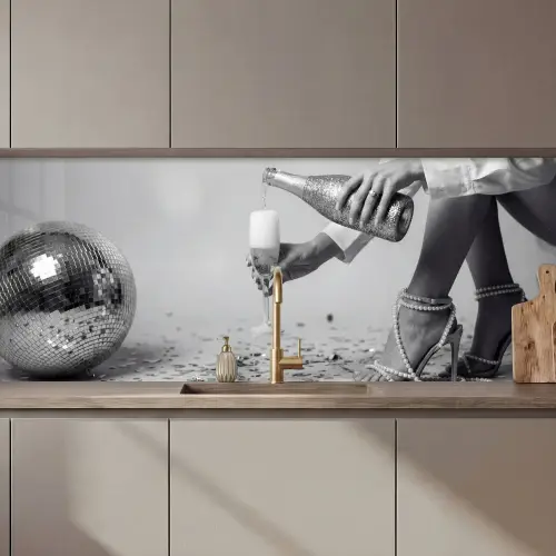 Feestelijk - Champagne - Discobal keuken achterwand 2 middel zz_3dshopping