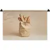 Baguette - Brood - Stokbrood - Beige Wandkleed katoen klein -zz3d