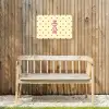 Nice - Stippen - Roze - Geel Tuinposter op houten frame 2 cm dik klein -sfeer4