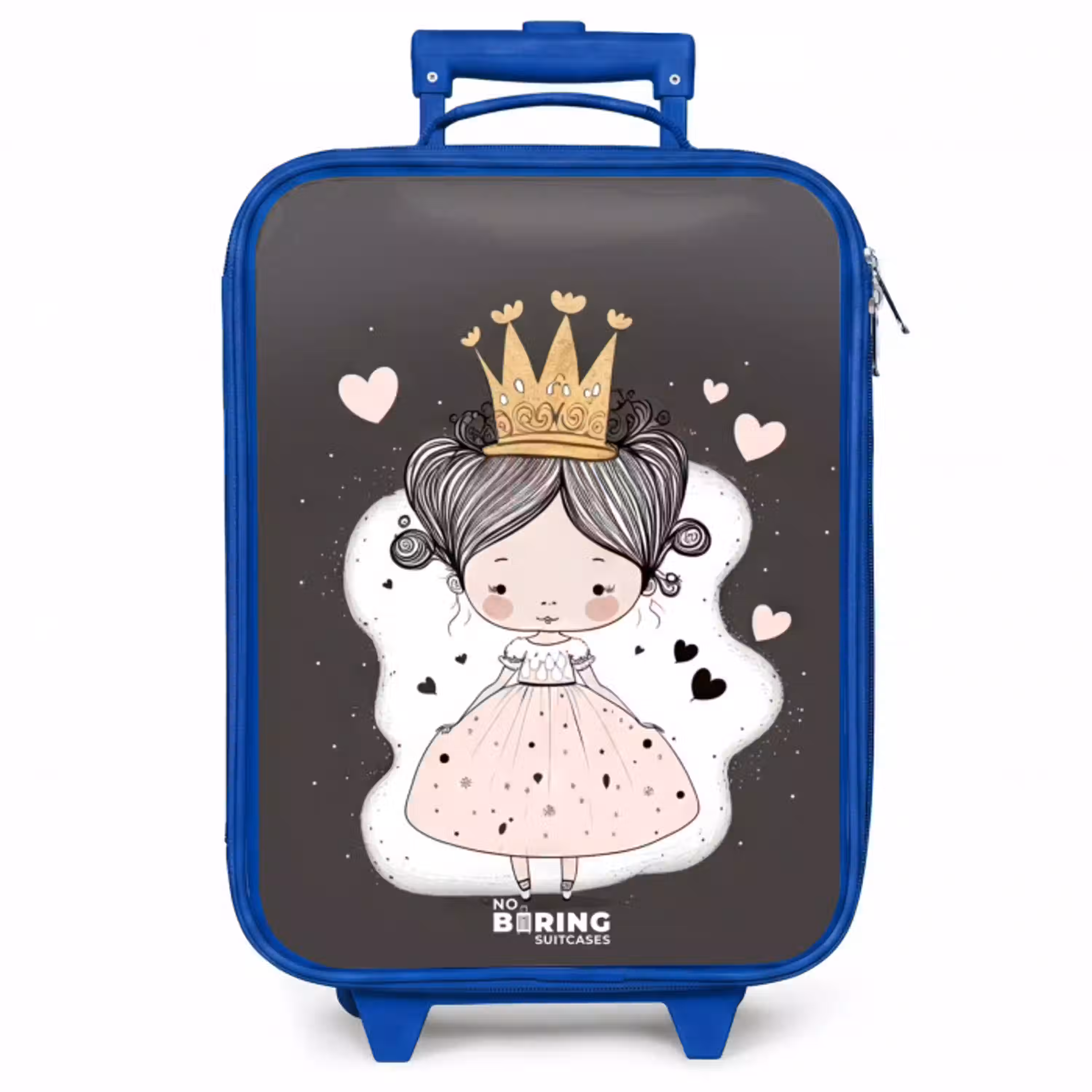 Kleine prinses op zwarte achtergrond Kinderkoffer - Blauw klein -zzz_website3d