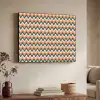 Retro - Disco - Golven - Kleur Textielframe zwart klein 947 -sfeer3