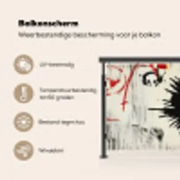 Graffiti - Schedel - Abstract - Rood Balkonbeschermer Duitsland klein -specs_NL