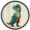 Stekels - Dino - Blauw - Gespierd Fotolijst rond zonder passe partout klein -3d