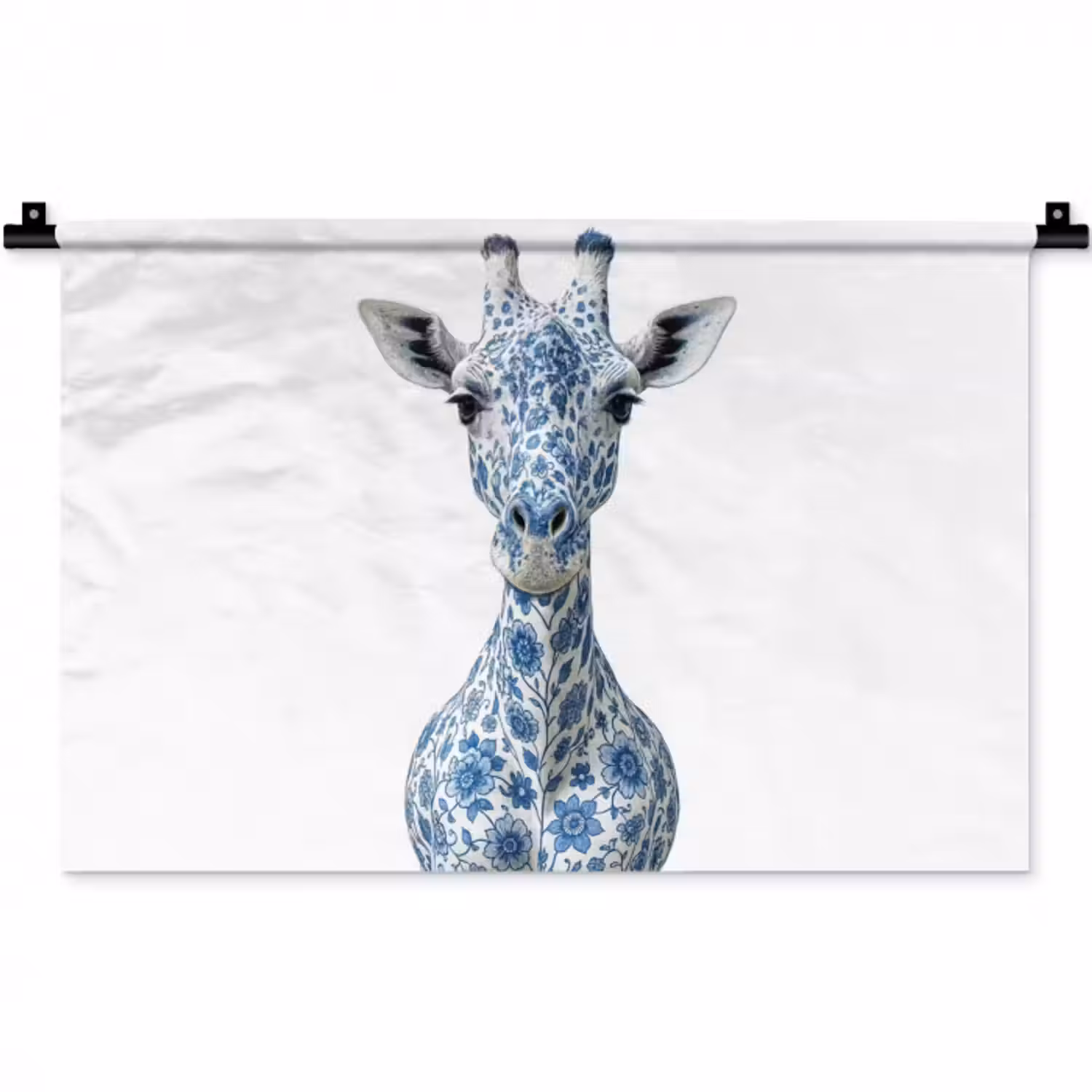 Wandteppich - Giraffe - Delfter Blau - Tiere - Minimalistisch