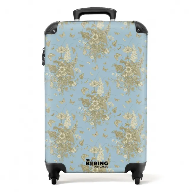 Klassiek boeket patroon blauw NBS - Handbagage koffer - Kinderen Unisex middel -productfoto_recht
