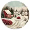 Kerstsfeer - Landelijk - Rood Wandcirkel kunststof plaat 5mm dik klein -3d
