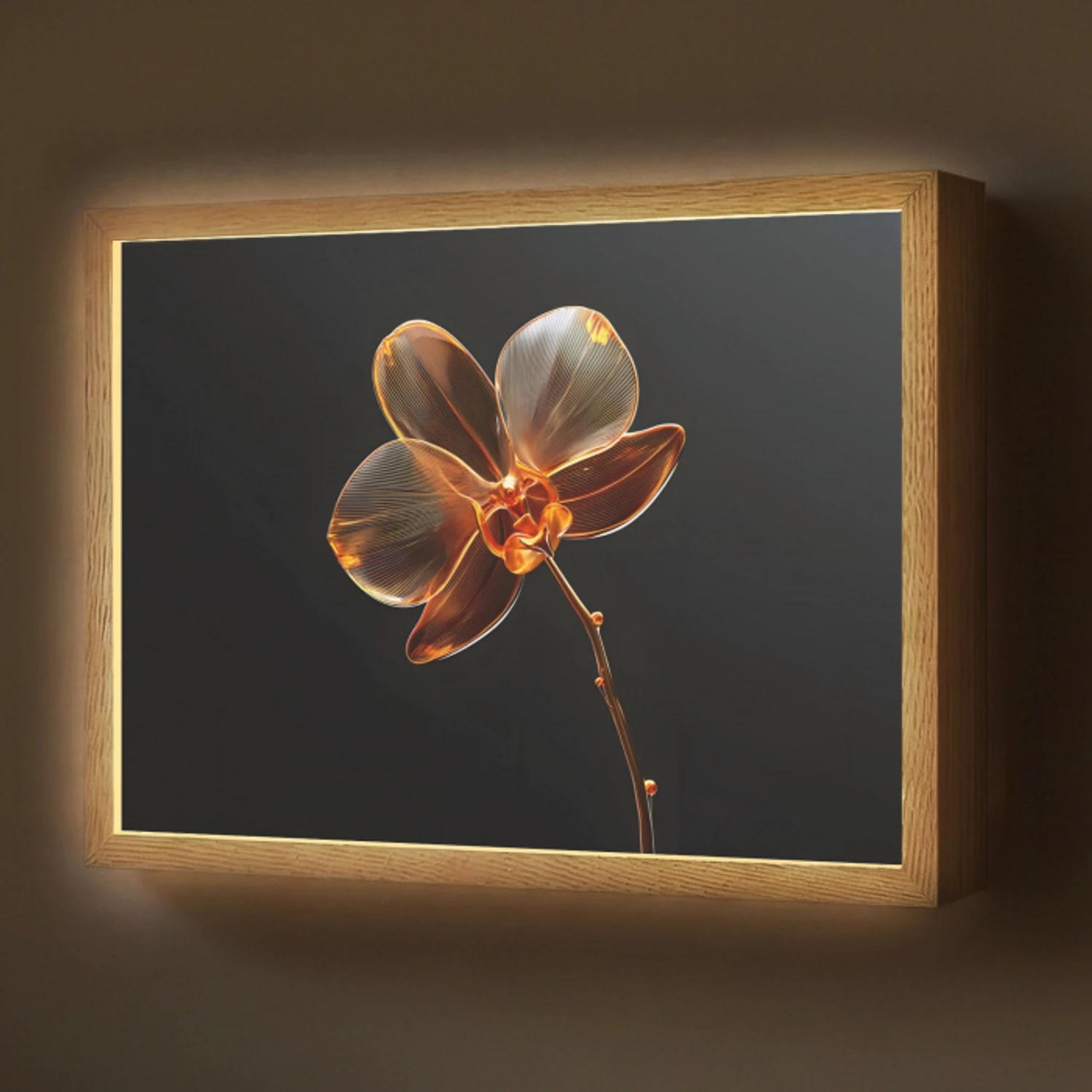 Orchidee - Doorzichtig - Bloem Light Box met batterij (Wandlamp) middel -z3d_website