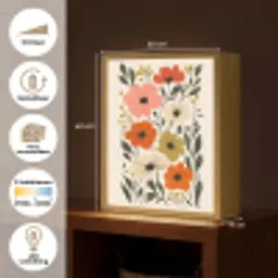 Veldbloemen - Stengels - Blaadjes - Groen Light Box met batterij (Wandlamp) middel -USP_websiteoverzichtNL